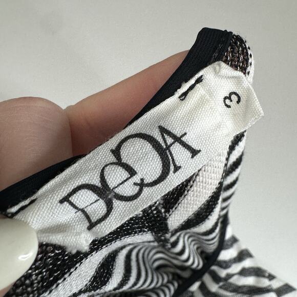 Deca Paris Womens Dress 3/US 10 Black Midi Striped Layered Lagenlook Artsy Funky - Picture 10 of 13